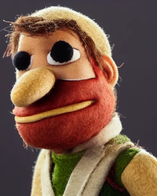 Prompt: bryan danielson as a muppet. highly detailed felt. hyper real photo. 4 k.