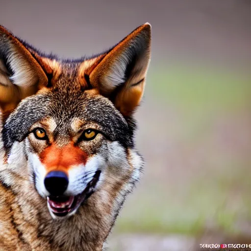 Image similar to professional photograph of a wild red wolf, high quality, hd, 8 k, 4 k, magnificent, award - winning, nature, nature photography, awe - inspiring, highly detailed, amazing