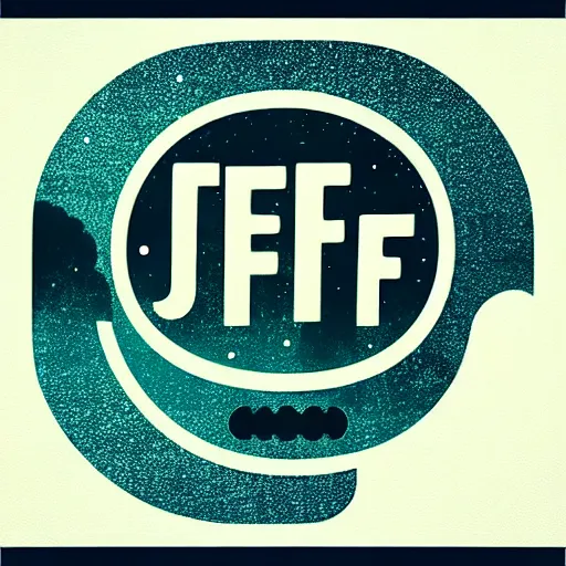 Image similar to “JEFF” text, JEFF “(((JEFF)))))” text logo, simple white background Victo Ngai, Kilian Eng