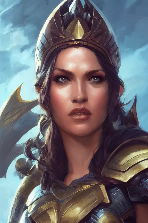 Image similar to amazon valkyrie athena, d & d, fantasy, portrait, highly detailed, headshot, digital painting, trending on artstation, concept art, sharp focus, illustration, art by artgerm and greg rutkowski and magali villeneuve