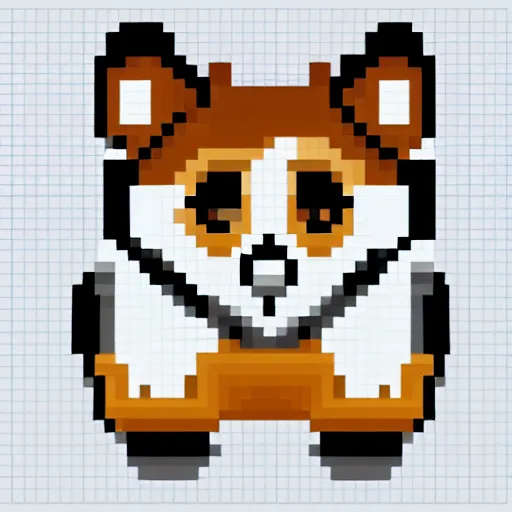 Prompt: pixel art of a cute corgi
