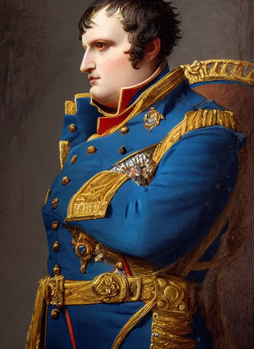 Image similar to grandiose epic portrait of napoleon bonaparte, french emperor, detailed painting, modern arstation style, 4 k, greg rutkowski, magalie villeneuve
