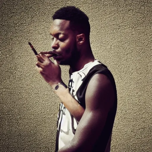 Image similar to lebrom james smoking a cigarette