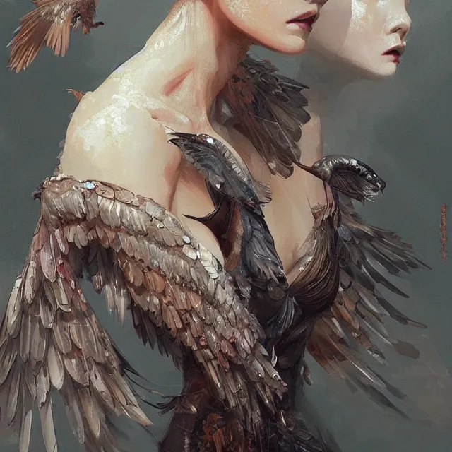 Image similar to very beauty girl asian, wings, hyper detailed, insane details, intricate, elite, elegant, luxury, by ismail inceoglu dragan bibin hans thoma greg rutkowski alexandros pyromallis rene maritte illustrated, perfect face, fine details, realistic shaded, fine - face, pretty face