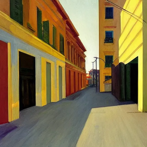 Image similar to sao paulo painted by edward hopper