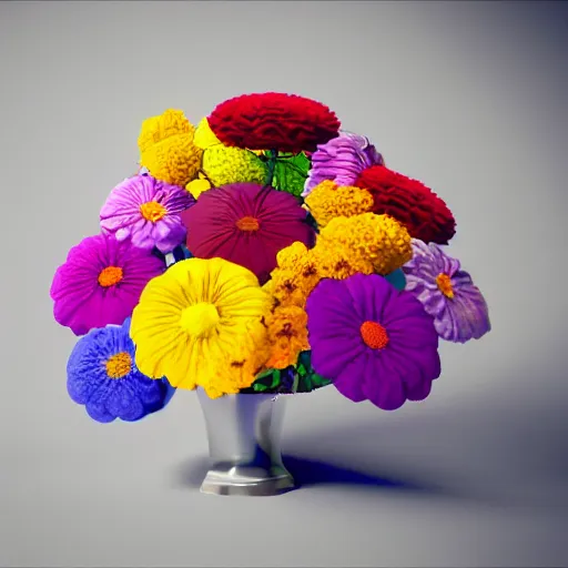 Prompt: ultra realistic 3 d render of flowers, colorful, vibrant, detailed, 8 k, by david mcleod