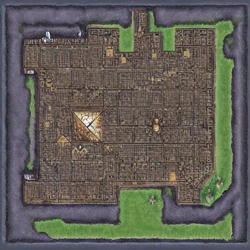 Prompt: overhead map of a dungeon