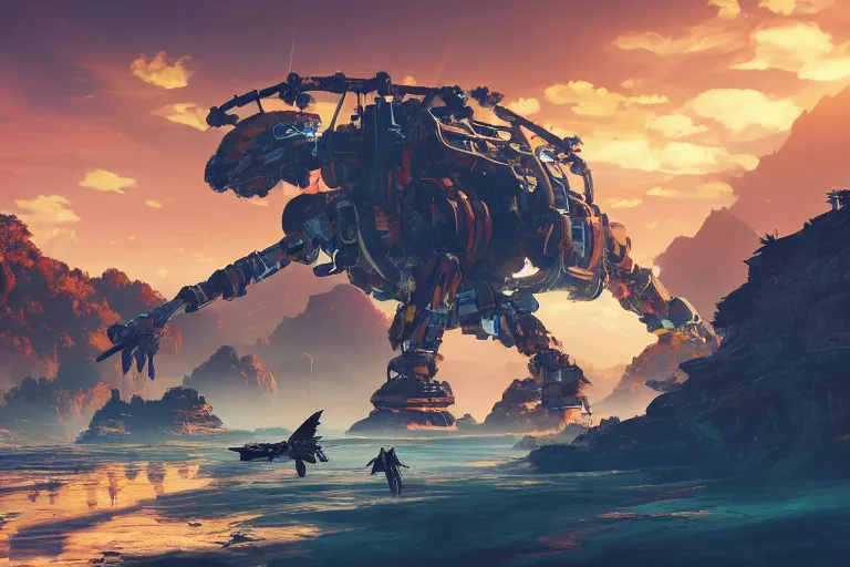 Image similar to sunwing machine mecanical creature robot of horizon forbidden west horizon zero dawn radiating a glowing aura global illumination ray tracing hdr fanart arstation by ian pesty and alena aenami artworks in 4 k