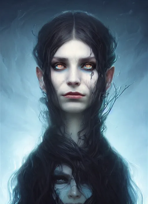 Prompt: full face epic portrait, victorian striga witch glowing eyes, elden ring, matte painting concept art, midjourney, beautifully backlit, swirly vibrant color lines, majestic, cinematic aesthetic, smooth, intricate, 8 k, by ilya kuvshinov, artgerm, darius zawadzki and zdizslaw beksinski