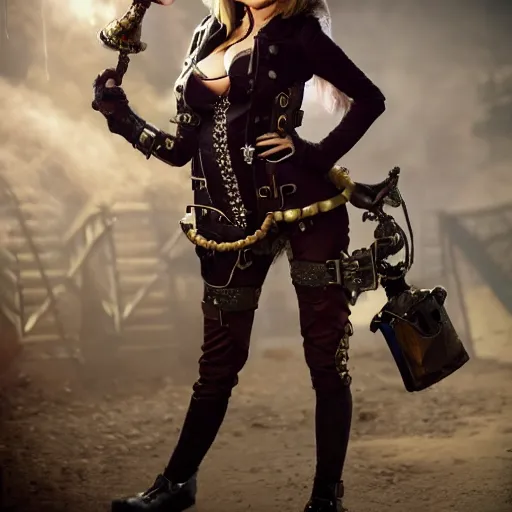 Prompt: full body photo kate upton steampunk rogue, highly detailed, 4k, HDR, award-winning photo