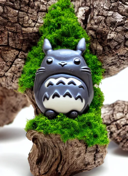 Prompt: 8 0 mm resin detailed miniature of totoro in a tree, symbol, textured base ; miniature product photos, 4 k, view from front