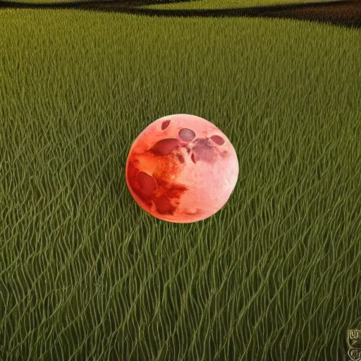 Image similar to A large blood moon rising over a rice paddy in Bali, concept art, matte painting, trending artstation, octane render, plague, apocalyptic 8k