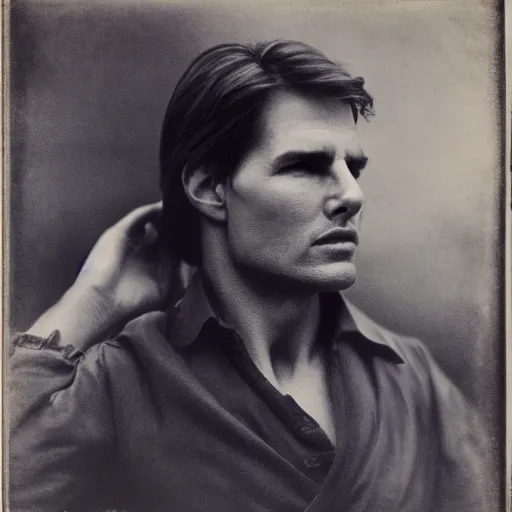 Image similar to tom cruise by julia margaret cameron 1 8 8 0 s, realistic, body shot, sharp focus, 8 k high definition, insanely detailed, intricate, elegant