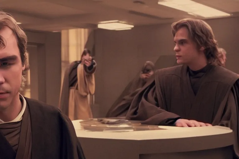 Image similar to anakin skywalker is defended in star wars senate by saul goodman, 1 0 8 0 p, court session images, realistic faces