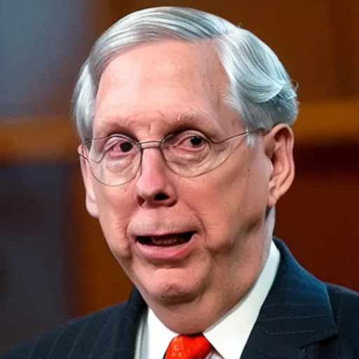 Image similar to listen stable diffusion, all i want is for you to make mitch mcconell into a friggin'derpy lookin turtle, heck it all!