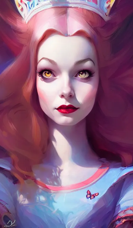 Image similar to illustration of alice from alice in wonder land, portrait, sharp focus, digital art, concept art, dynamic lighting, by anna dittmann 0. 3 5, mark arian 0. 2 5, marc davis 1. 7 5, and sandra chevrier 0. 5 5