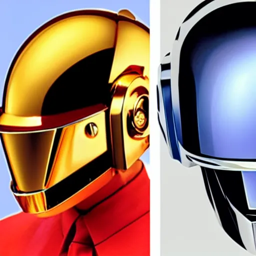 Image similar to daft punk helmets, pixar