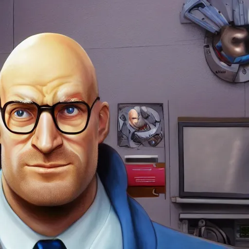 Image similar to Dr. Venture in real life, realistic, very realistic, hyperrealistic, highly detailed, very detailed, extremely detailed, detailed, digital art, oil painting, trending on artstation, headshot and bodyshot, detailed face, very detailed face, extremely detailed face, HD Quality, 8k resolution