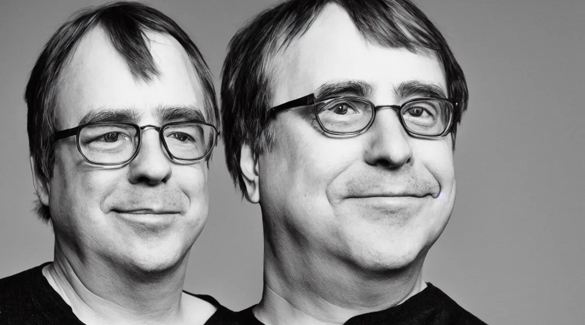 Prompt: portrait of Linus Torvalds taked by Richard Avedon