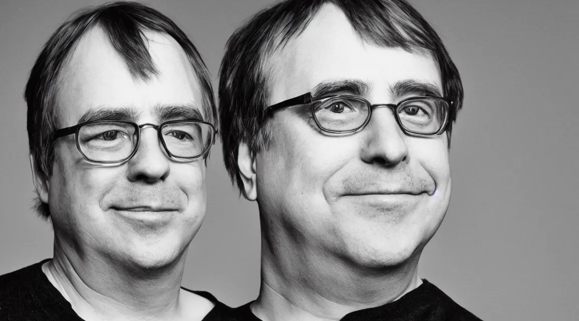 Image similar to portrait of Linus Torvalds taked by Richard Avedon