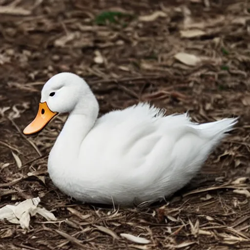 Image similar to a white duck, causing a havoc