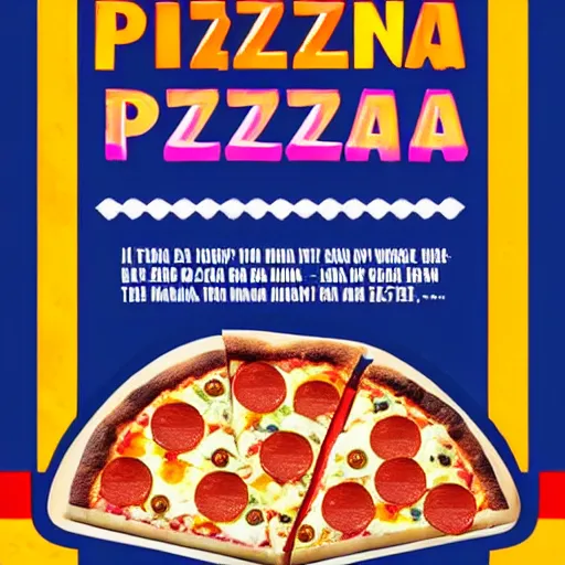 Prompt: poster for a brand new pizza, promotional, happy, colorful