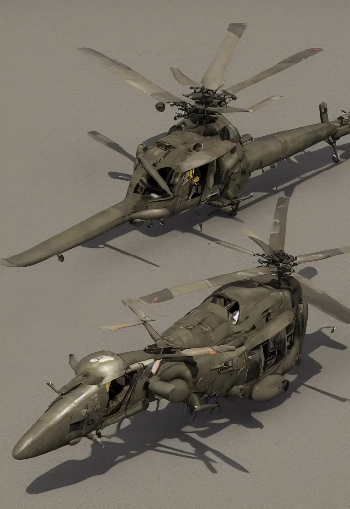 Image similar to an vietnam war chopper, octane render, 8K HD Resolution, High quality image