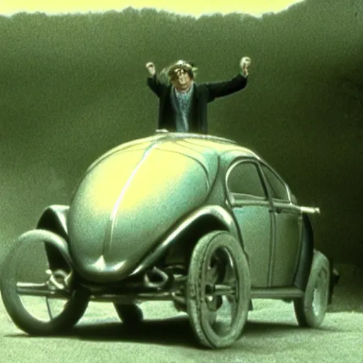 Image similar to a man awakens to find he has been transformed into a huge beetle hyperrealistic cinematic 3 5 mm