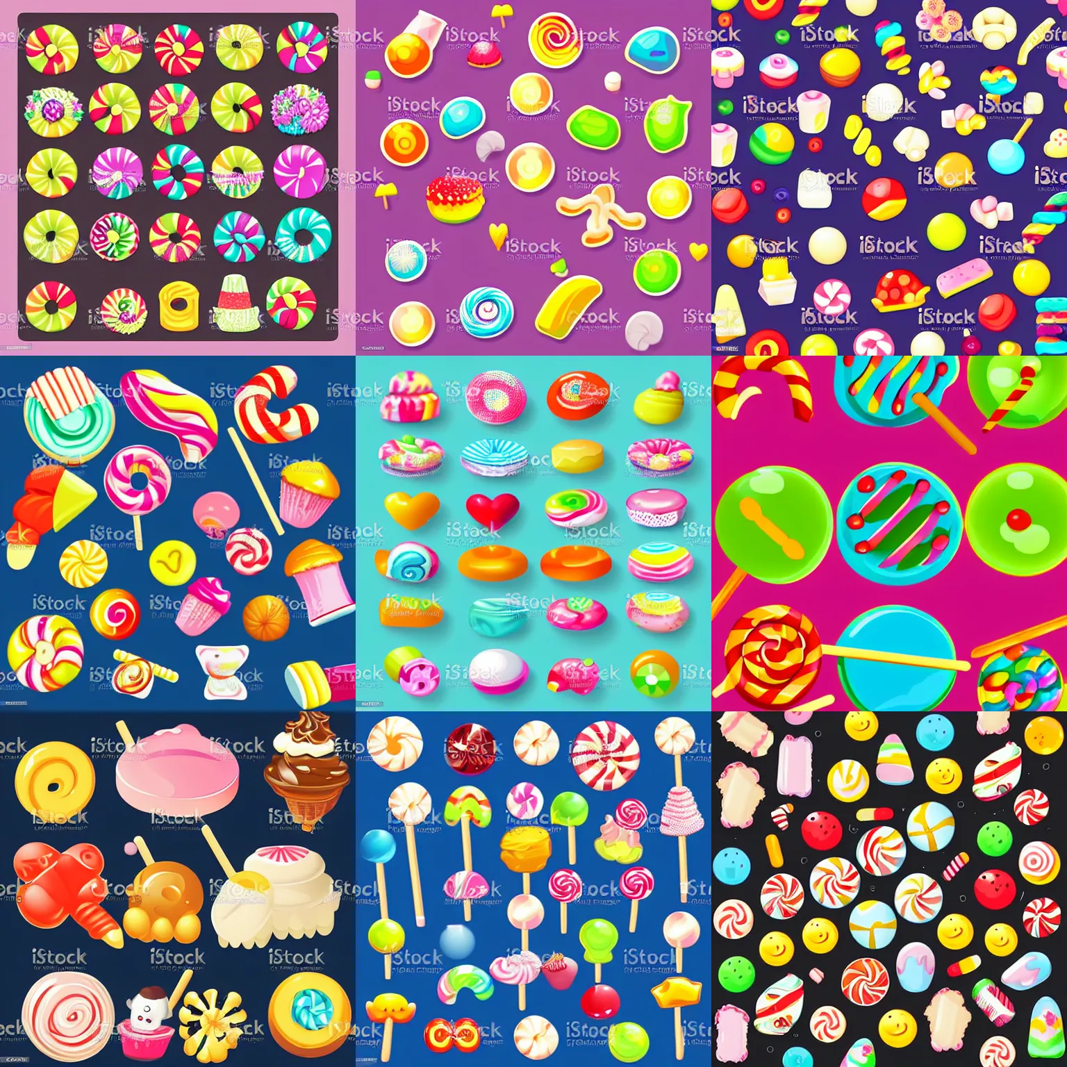 Prompt: cute sweets,vector art