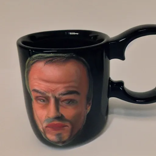 Prompt: a 3 d mug of an ugly mug on a mug, photorealistic,