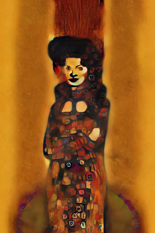 Prompt: Agent carter illustration concept art in the style of gustav klimt