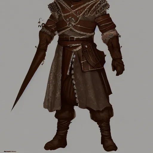 Prompt: 5 0 years old man, tall, stocky : : brown hair, sympathetic, designer stubble : : decorated medieval clothing : : high detail, digital art, rpg, concept art, illustration
