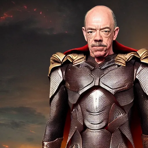 Prompt: jk simmons as Omniman, live action, movie, MCU