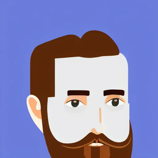 Image similar to A portrait of a british man, digital painting man with short dark blond hair and a beard, blue grey eyes, pale skin, english heritage, cartoon, simple, digital art, head shot, 8k