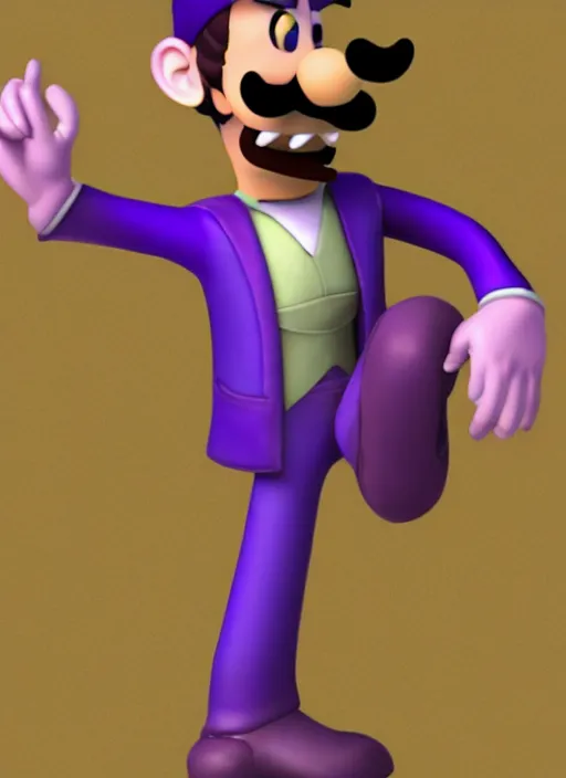 Image similar to a beautiful Waluigi