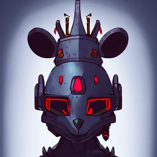 Prompt: Rat kind mecha, sci-fi, mecha, Rat with crown, rat king, a rat wearing a crown, trending on artstation, 8K, concept art, HD, detailed, gloating