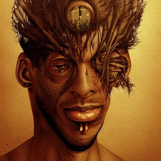 Image similar to Travis Scott, artwork by Antón Semenov,