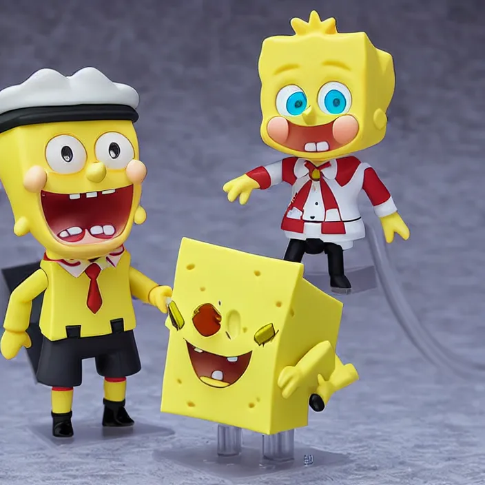 Image similar to spongebob, an anime nendoroid of spongebob, figurine, detailed product photo