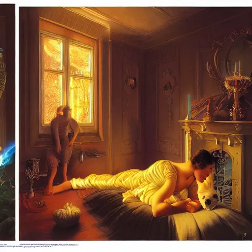 Image similar to art by james christensen, rob gonsalves, delphin enjolras and tim white