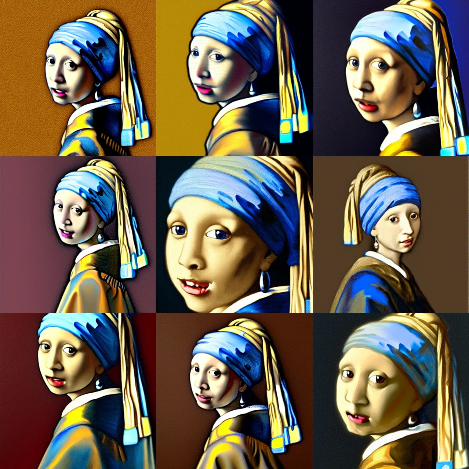 Prompt: beautiful painting of Anthropomorphic blue golang Gopher as a girl with a Pearl Earring