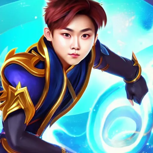 Prompt: xiumin as a mobile legends hero, character design, full body, 8 k, high definition, extremely detailed, photo - realistic