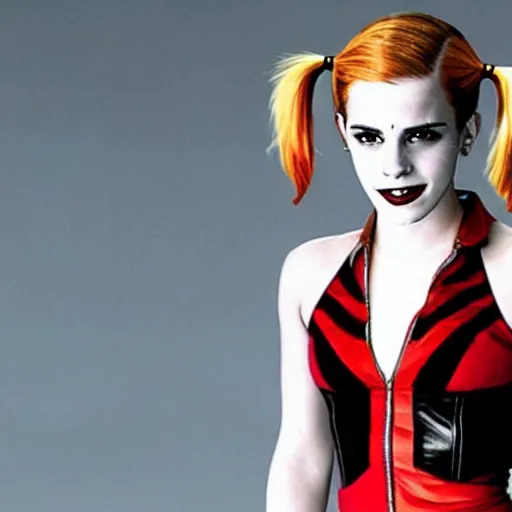 Prompt: emma watson as harley quinn