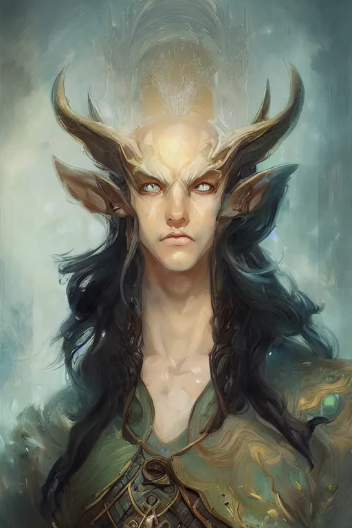 Image similar to portrait elven teenage boy mage long black hair dragon egg digital painting modern fantasy concept art by peter mohrbacher by wlop by ruan jia