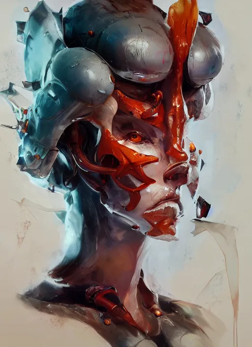 Image similar to semi reallistic gouache gesture painting, by yoshitaka amano, by ruan jia, by conrad roset, by dofus online artists, detailed anime 3 d render of an alien star fruit, portrait, cgsociety, artstation, rococo mechanical, digital reality, sf 5 ink style, dieselpunk atmosphere, gesture drawn