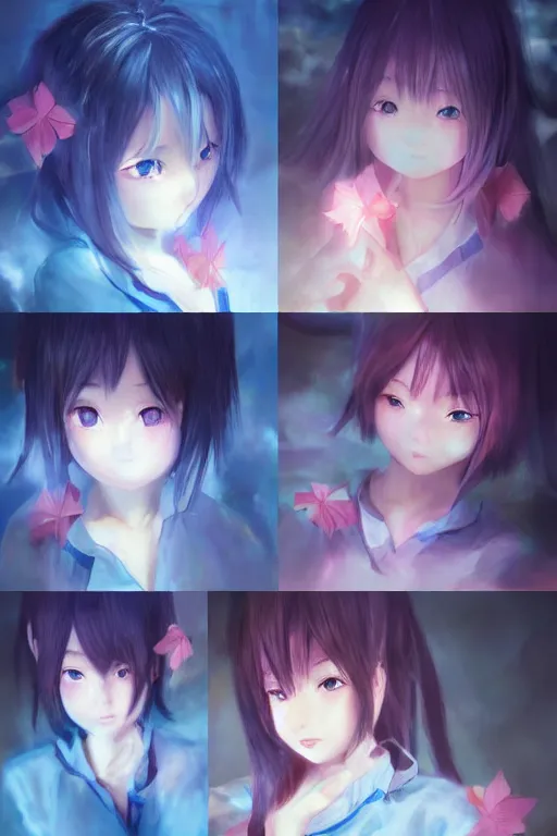 Prompt: 3d infrared octane render concept art by Mo Xiang Tong Xiu, by Igarashi Daisuke, by makoto shinkai, cute beauty cozy portrait anime schoolgirls under dark pink and blue tones, mirror room. light rays. water bellow. pretty realistic face. nice and sad eyes. look eyes. dramatic light, trending on artstation, oil painting brush