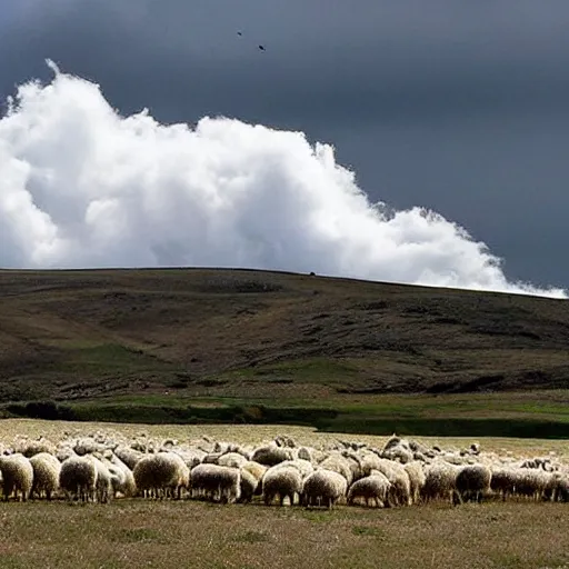 Prompt: sheep cloud