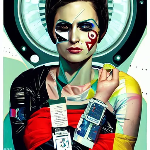 Prompt: beautiful portrait of a female android, by Sandra Chevrier and DC comics