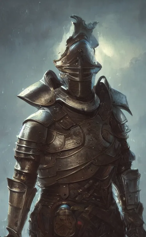 Prompt: Portrait of a Knight in his 50s, big moustache, male, detailed face, fantasy, highly detailed, cinematic lighting, digital art painting by greg rutkowski