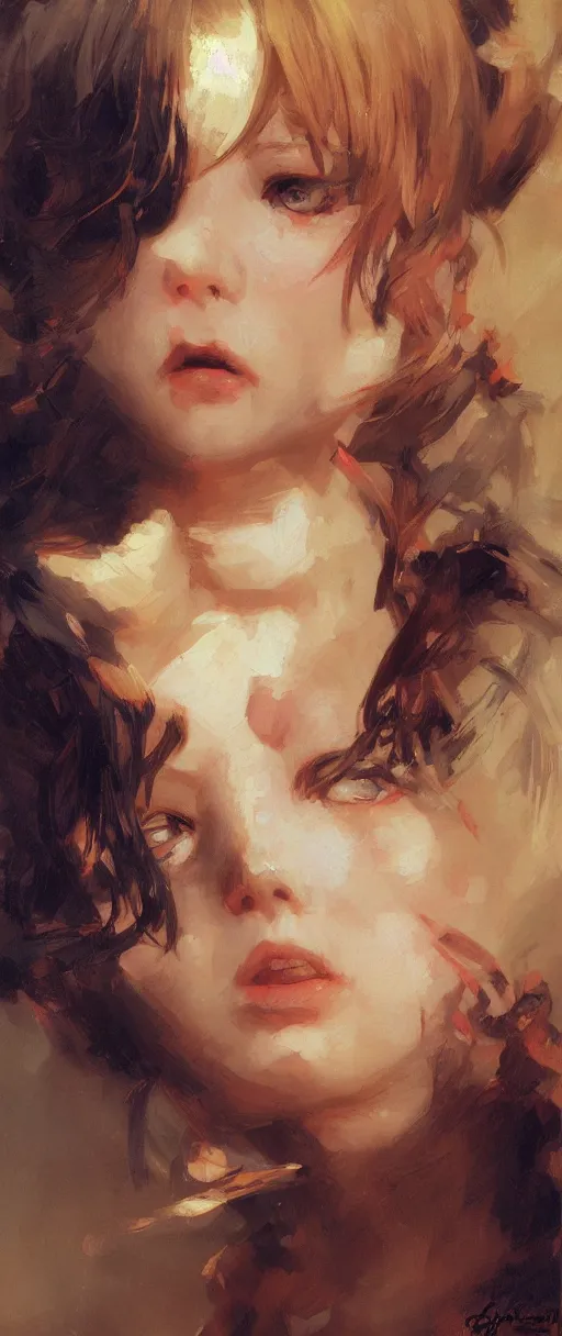 Image similar to cute anime girl face, painting by gaston bussiere, craig mullins, j. c. leyendecker