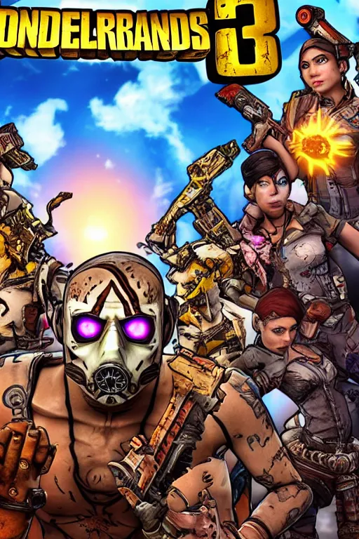 Image similar to borderlands 2 maya in the centre of the frame with borderlands 2 backdrop